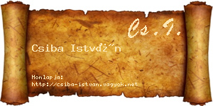 Csiba István névjegykártya